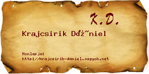Krajcsirik Dániel névjegykártya